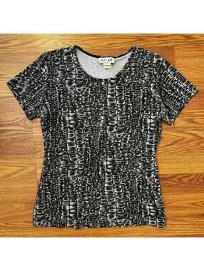 Vintage 90s Micro Mesh Gray Snake Skin Shirt Size Medium By Es Se